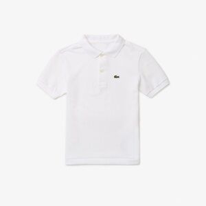 Lacoste Kids White Petit Piqué Polo Shirt (NWT)